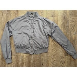 Gymshark Cropped gray Bomber Jacket, size M